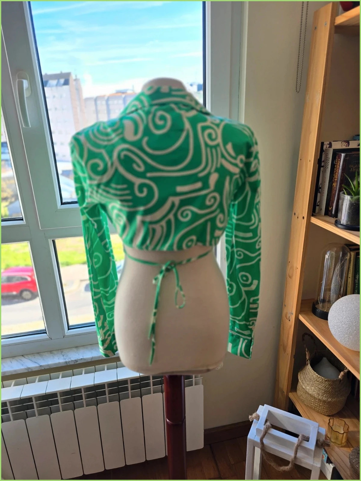 Blusa verde y blanca de Zara -talla M-Nuevo! 3