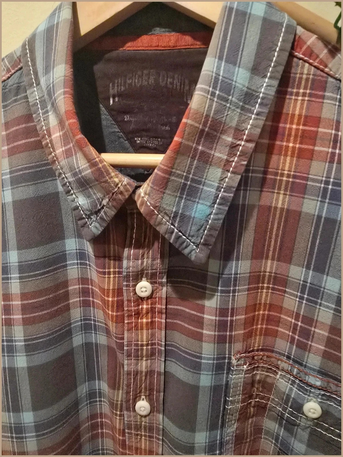 Camisa de cuadros Tommy Hilfiger denim-talla L 4