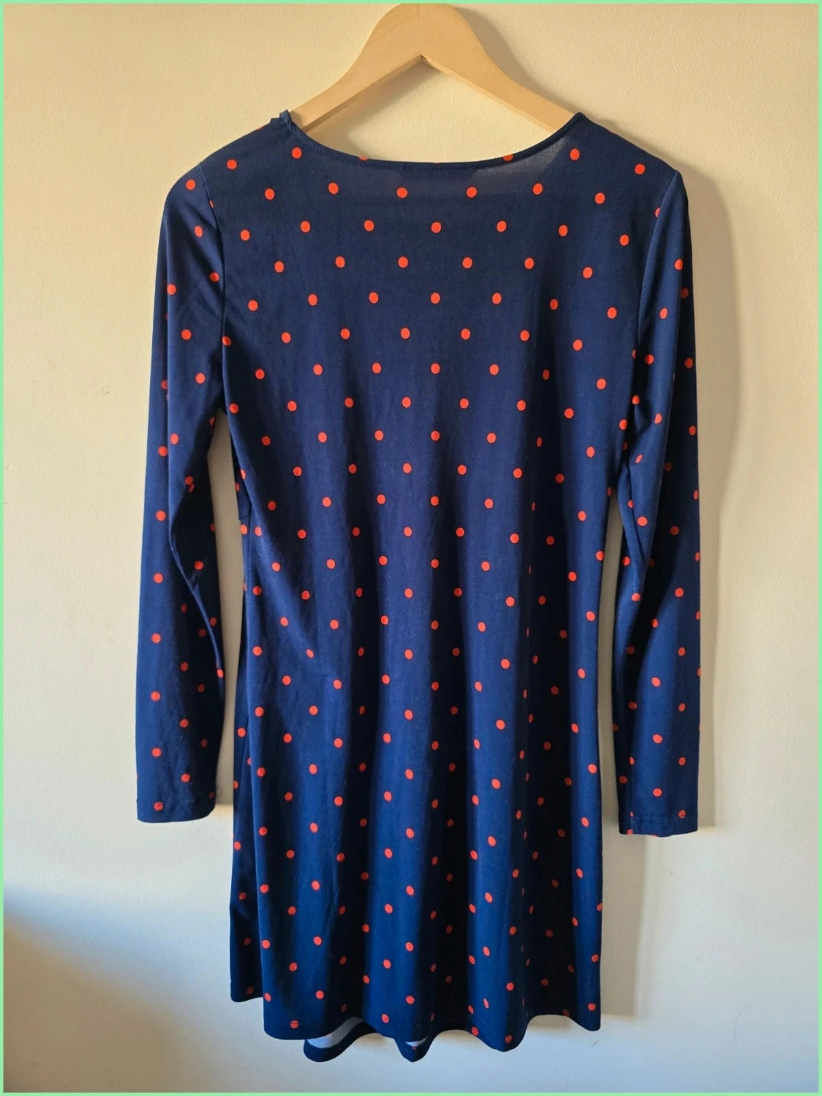 Vestido corto de lunares Stradivarius Talla L (40) - Azul marino y rojo 2