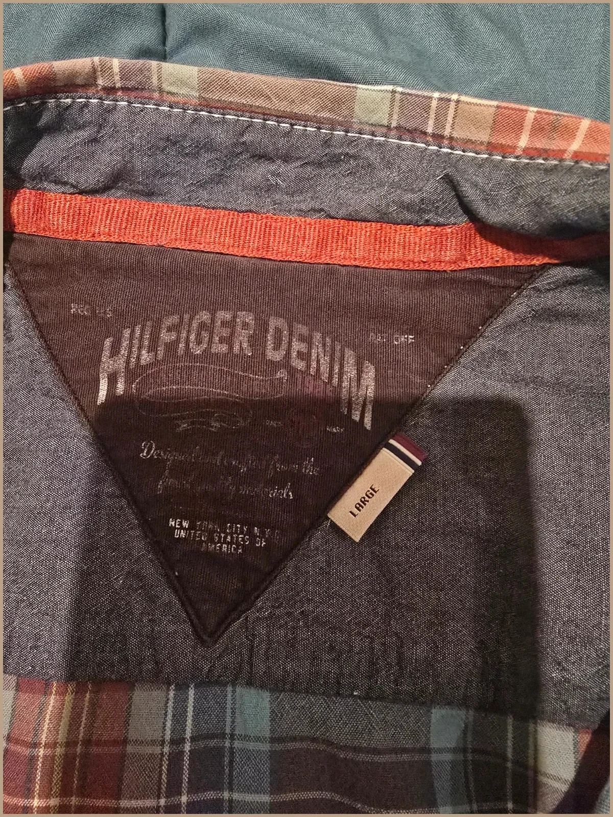 Camisa de cuadros Tommy Hilfiger denim-talla L 2