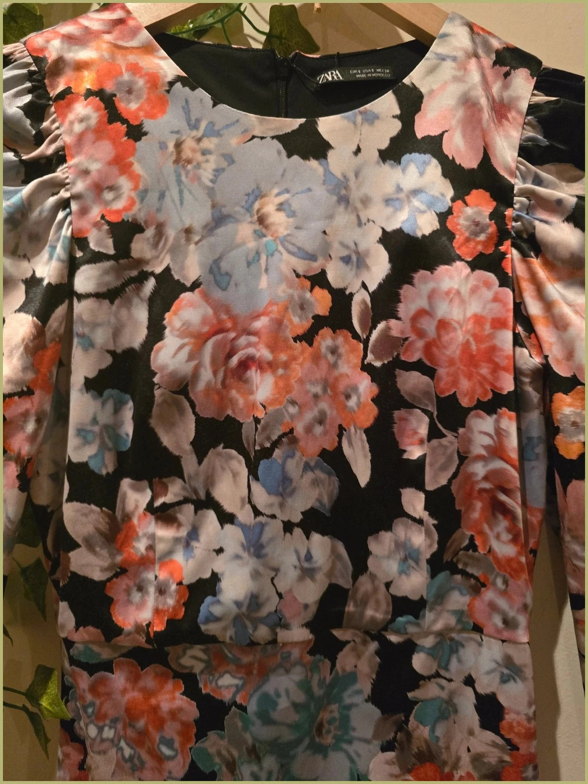 Vestido floral satinado de Zara-Talla S-Nuevo! 4