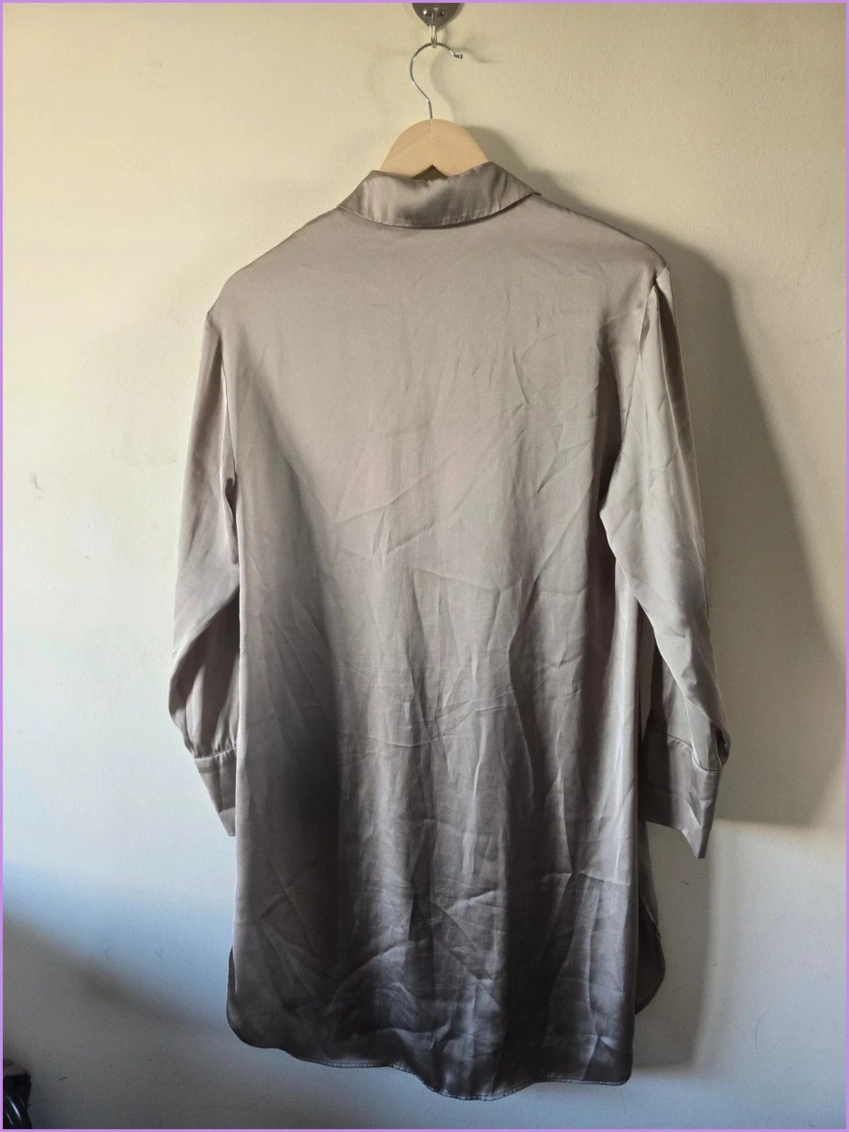 Vestido camisero satinado Zara (Talla XS) 2
