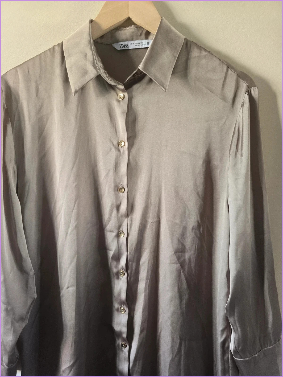 Vestido camisero satinado Zara (Talla XS) 4