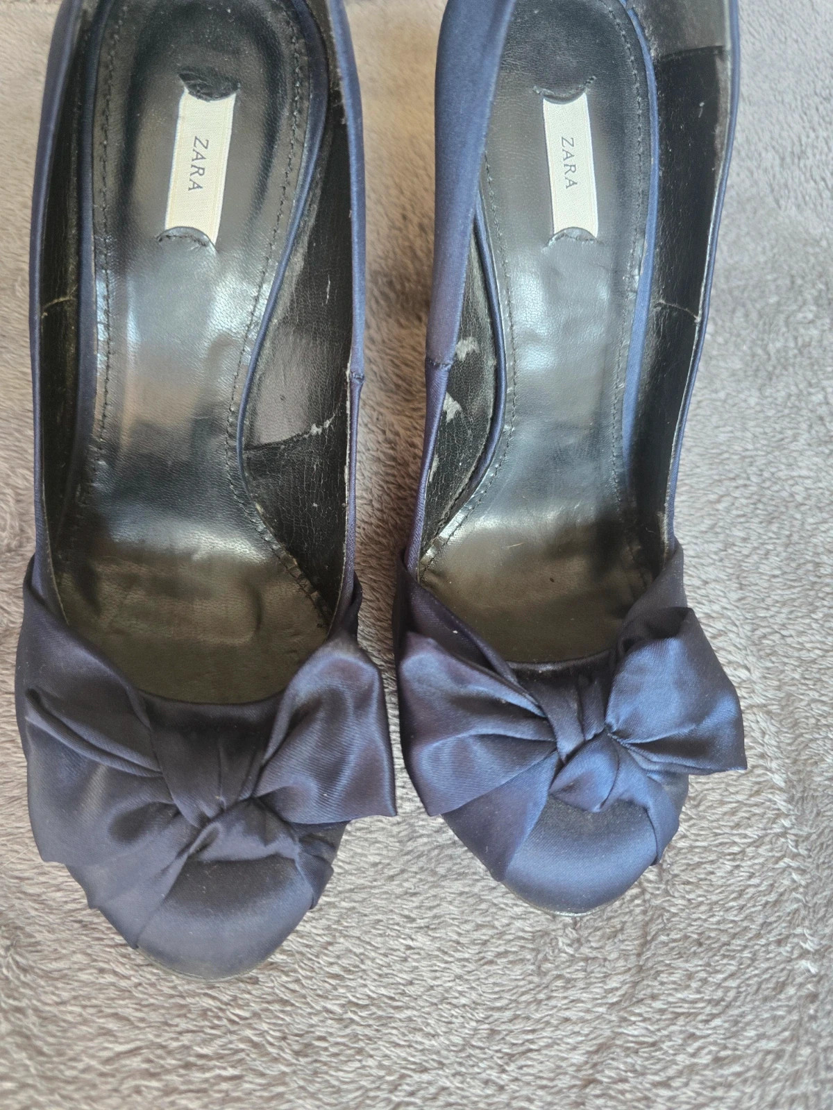 Zapatos stikettos de raso azul con lazo de Zara-talla 38 4