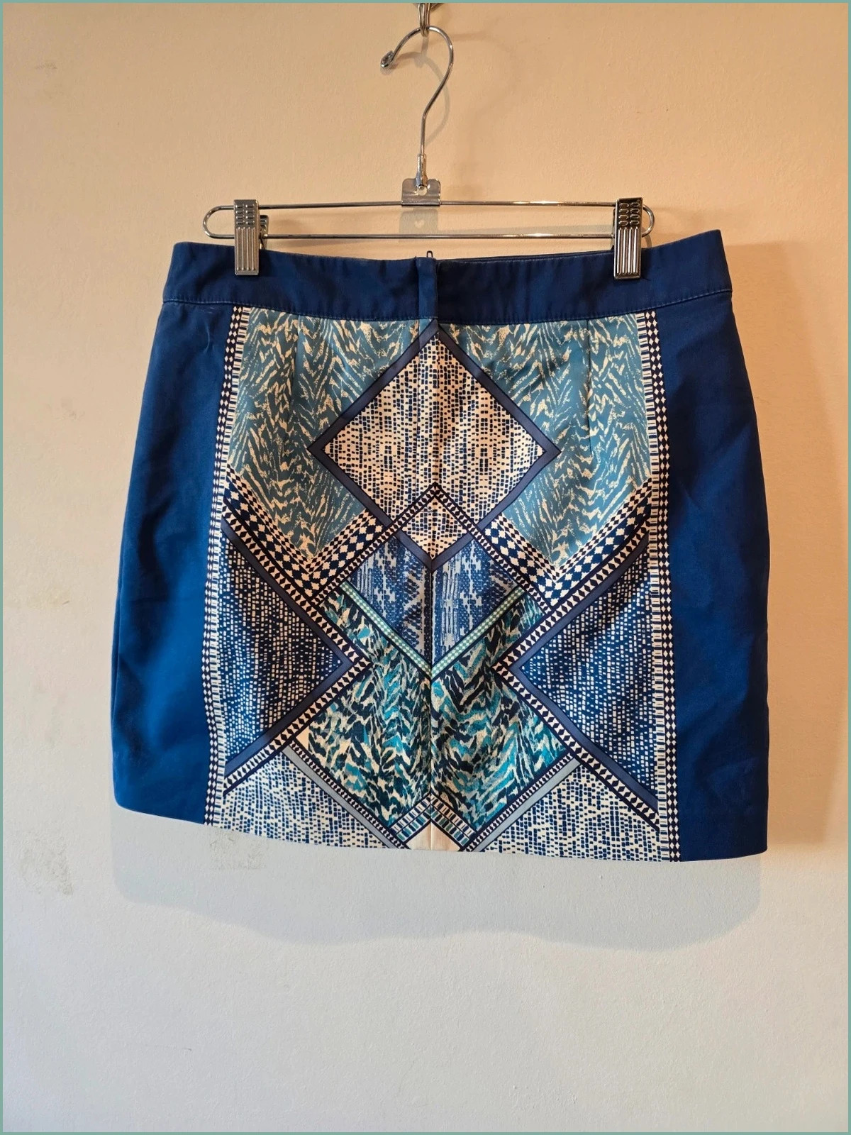 Falda azul estampado etnico de H&M -talla 38 2