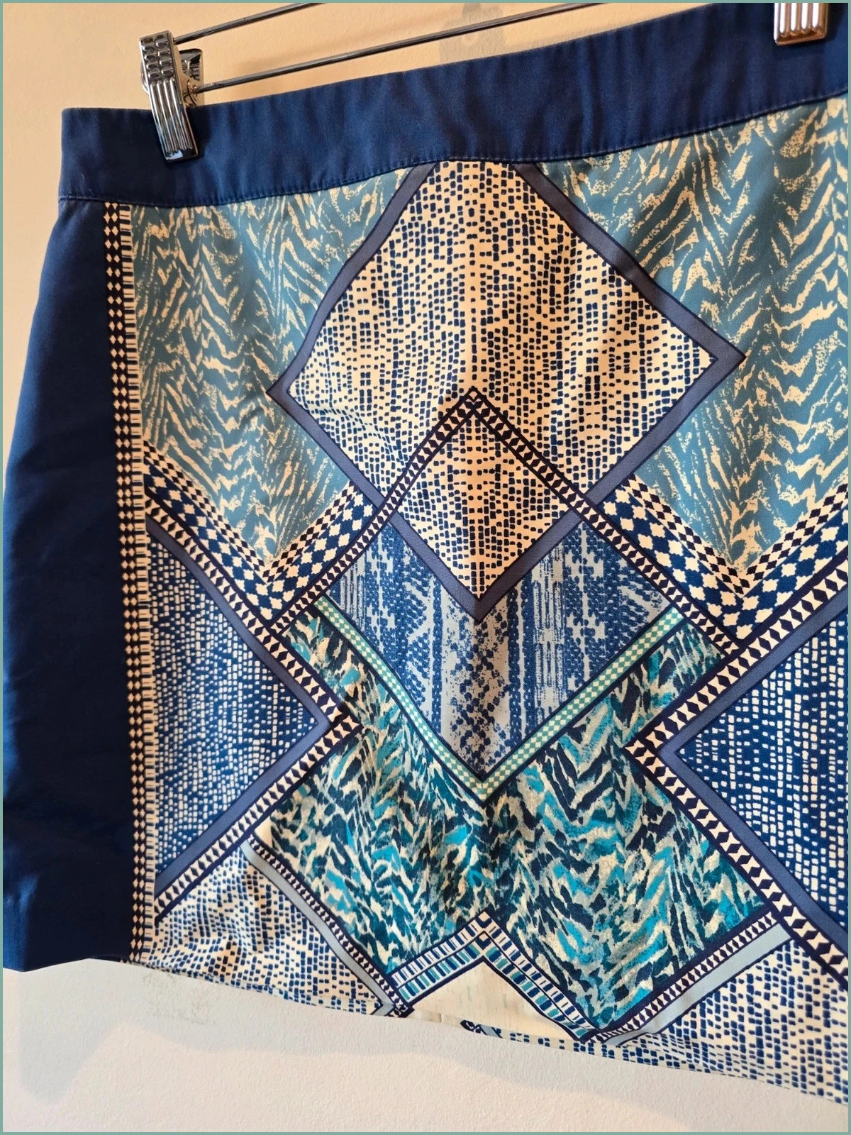 Falda azul estampado etnico de H&M -talla 38 3
