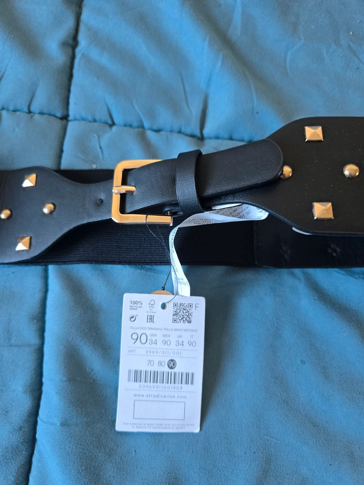Cinturón Ancho Elástico Stradivarius con Tachuelas – Nuevo! 2