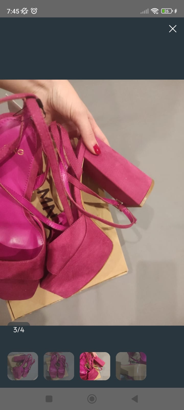 Sandalias de tacon color fucsia. Nuevas con etiquetas 4