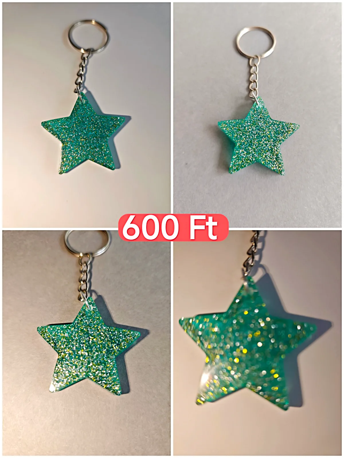 Zöld csillag kulcstartó 1