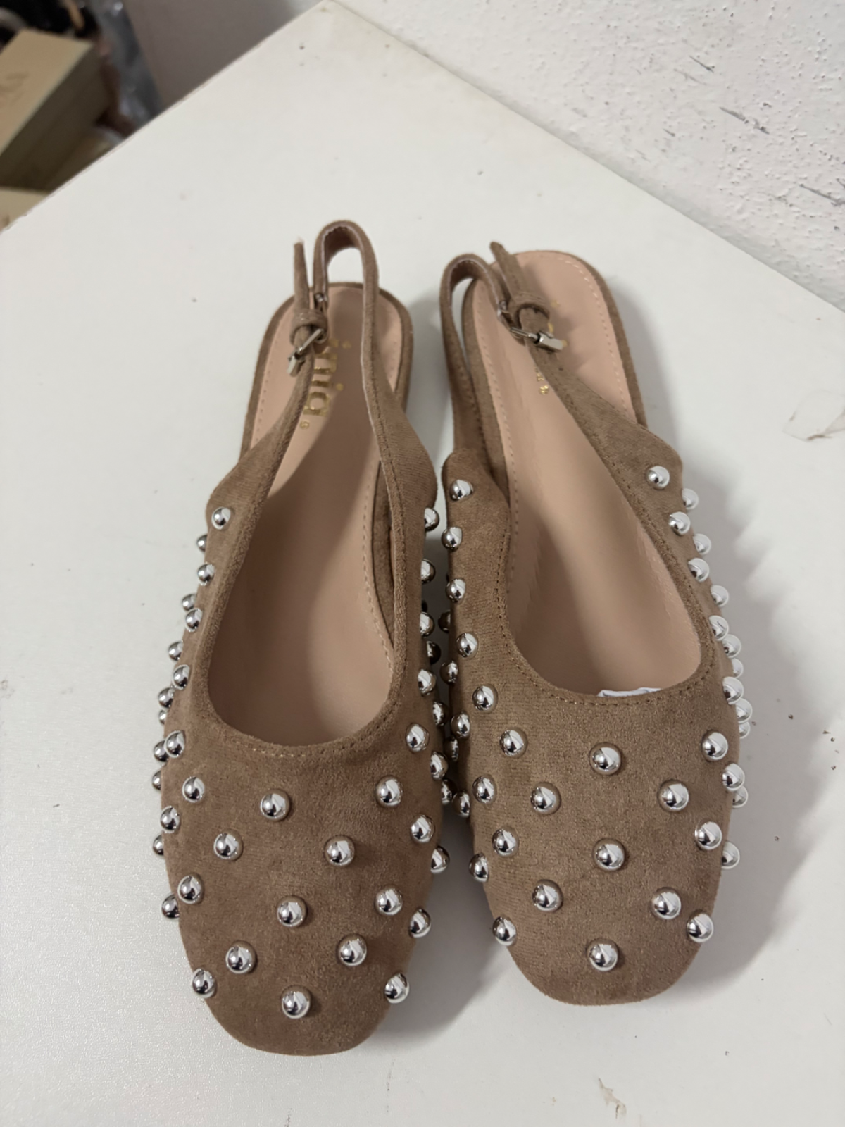 Ballerina donna beige con borchie tg 37 3