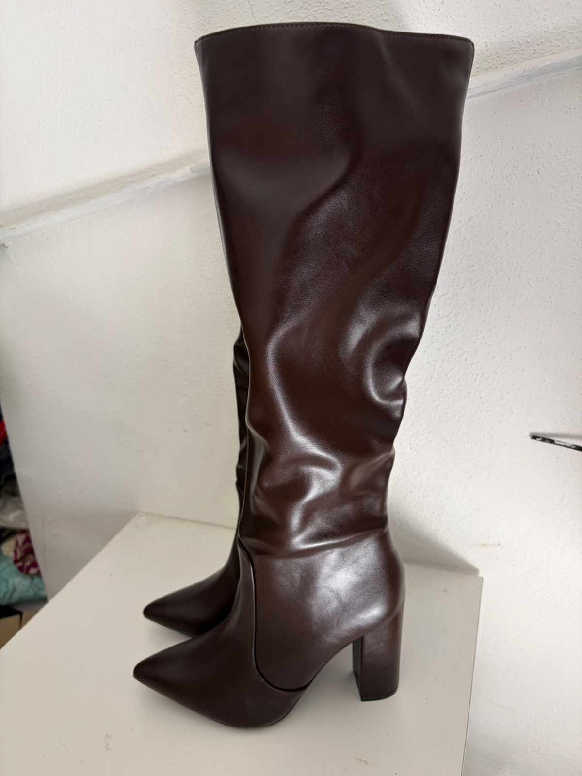Stivali donna marrone con zip tg 40 nuovo 1