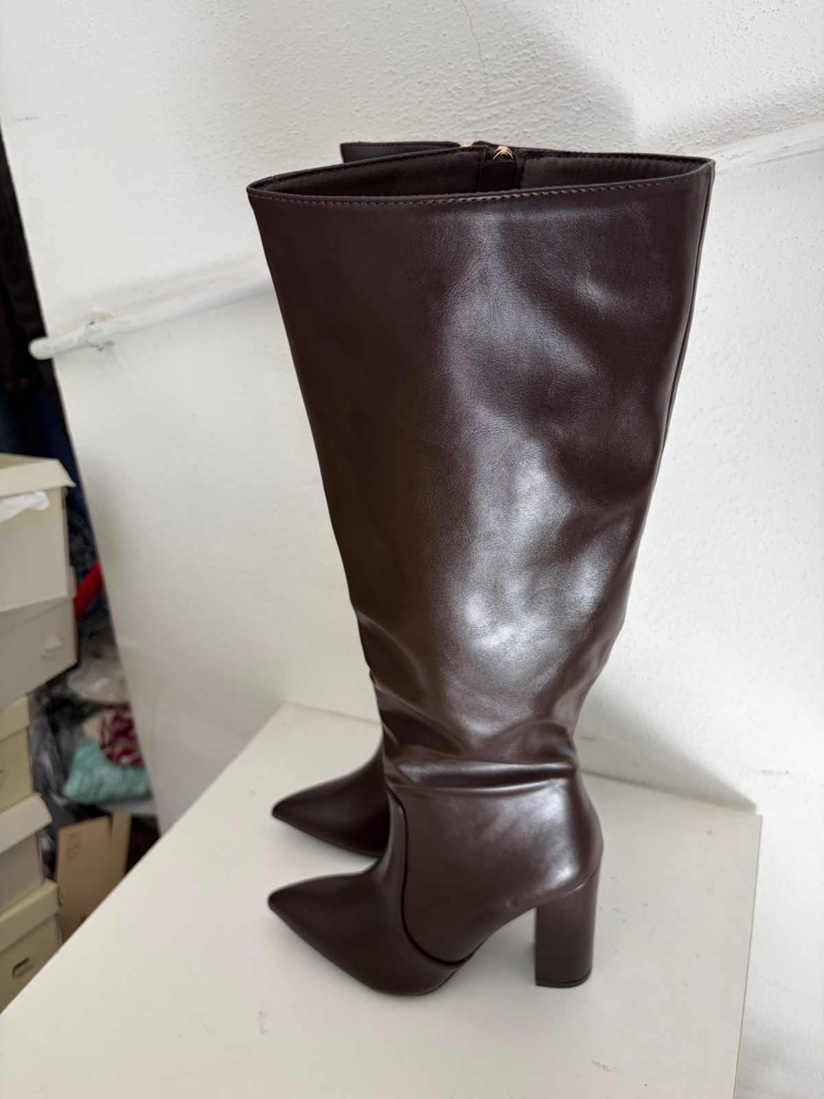 Stivali donna marrone con zip tg 38 nuovo 1