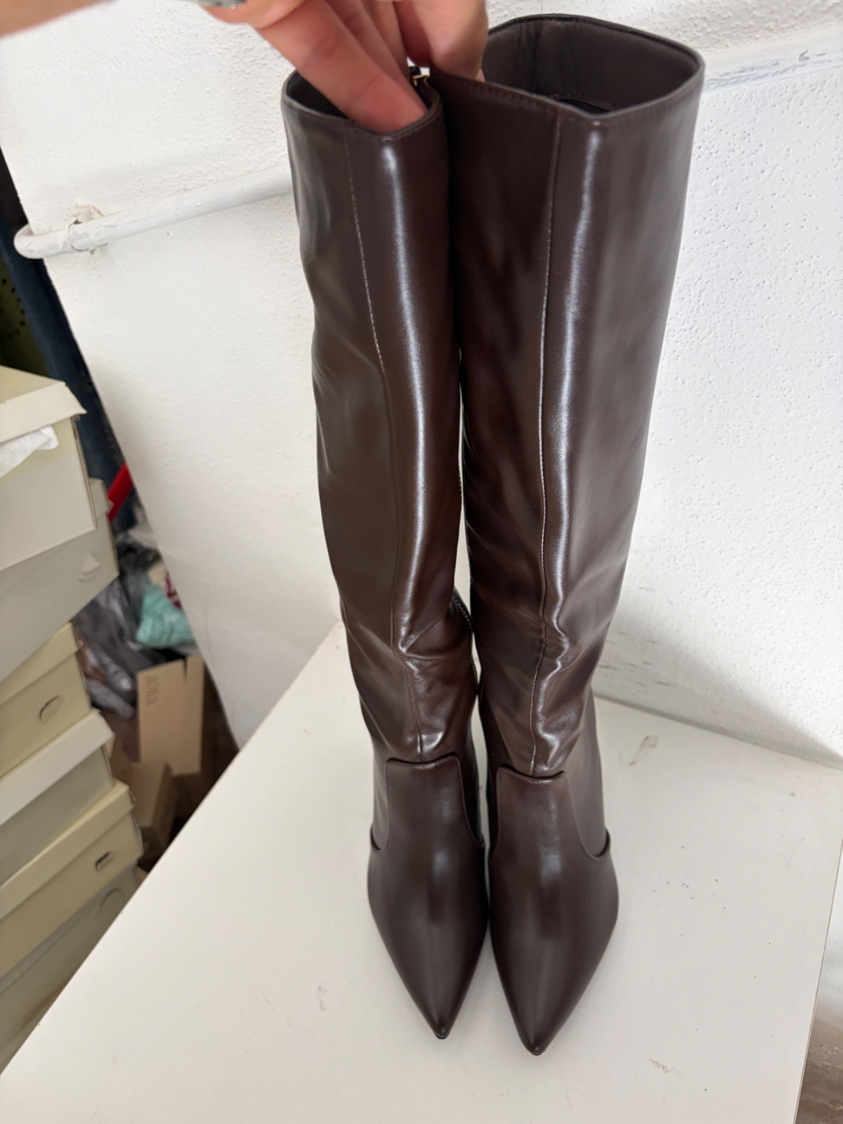 Stivali donna marrone con zip tg 38 nuovo 3