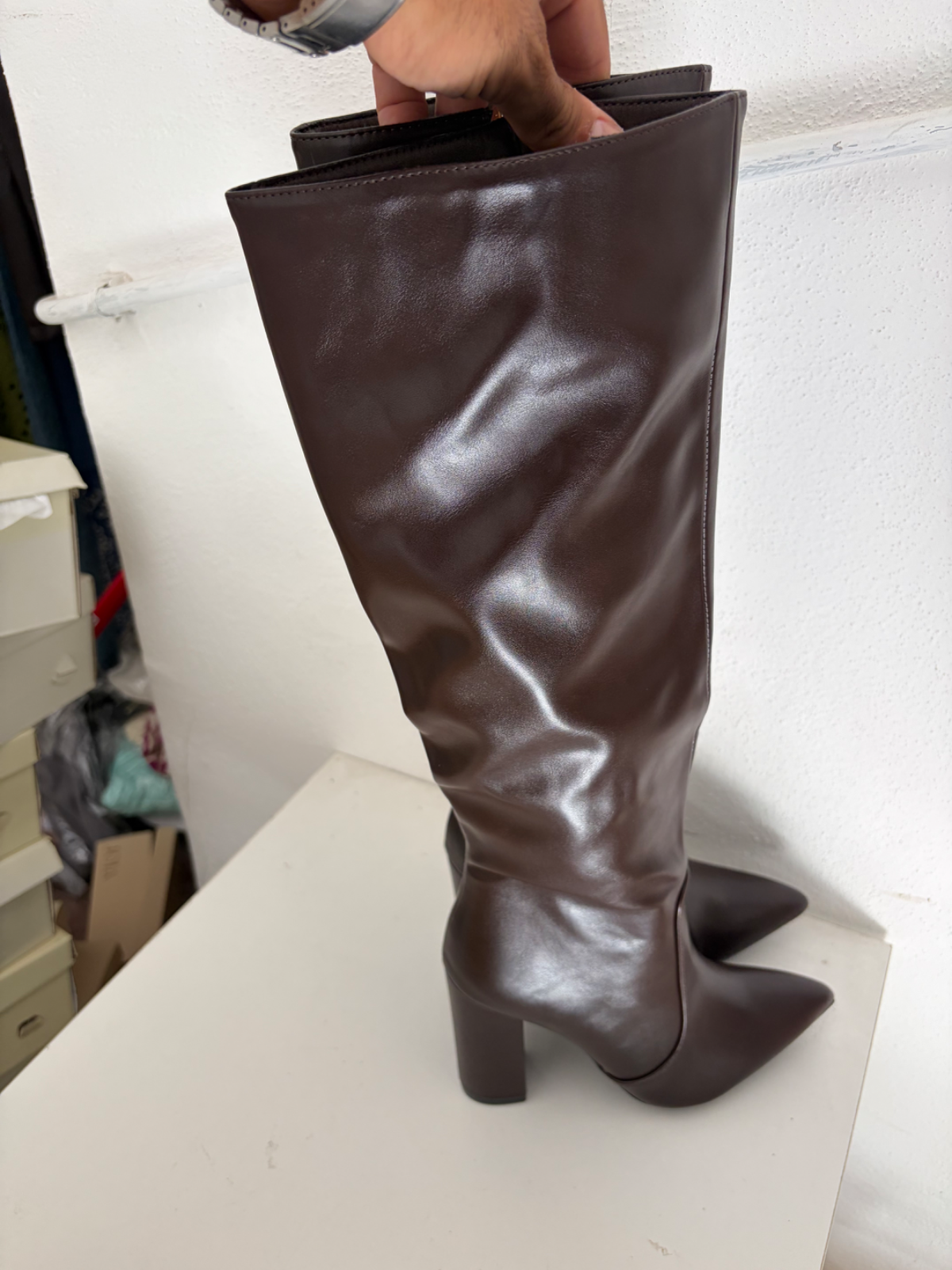 Stivali donna marrone con zip tg 38 nuovo 4