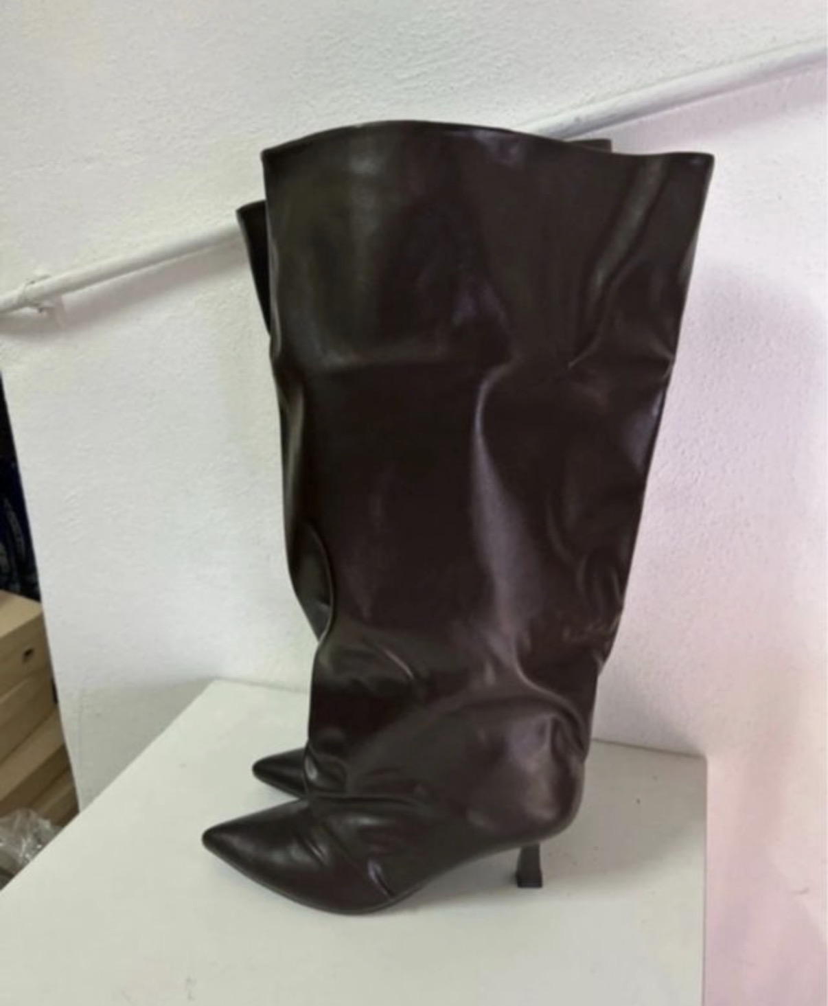 Stivali donna marrone gambale largo tg 39 nuovo 1