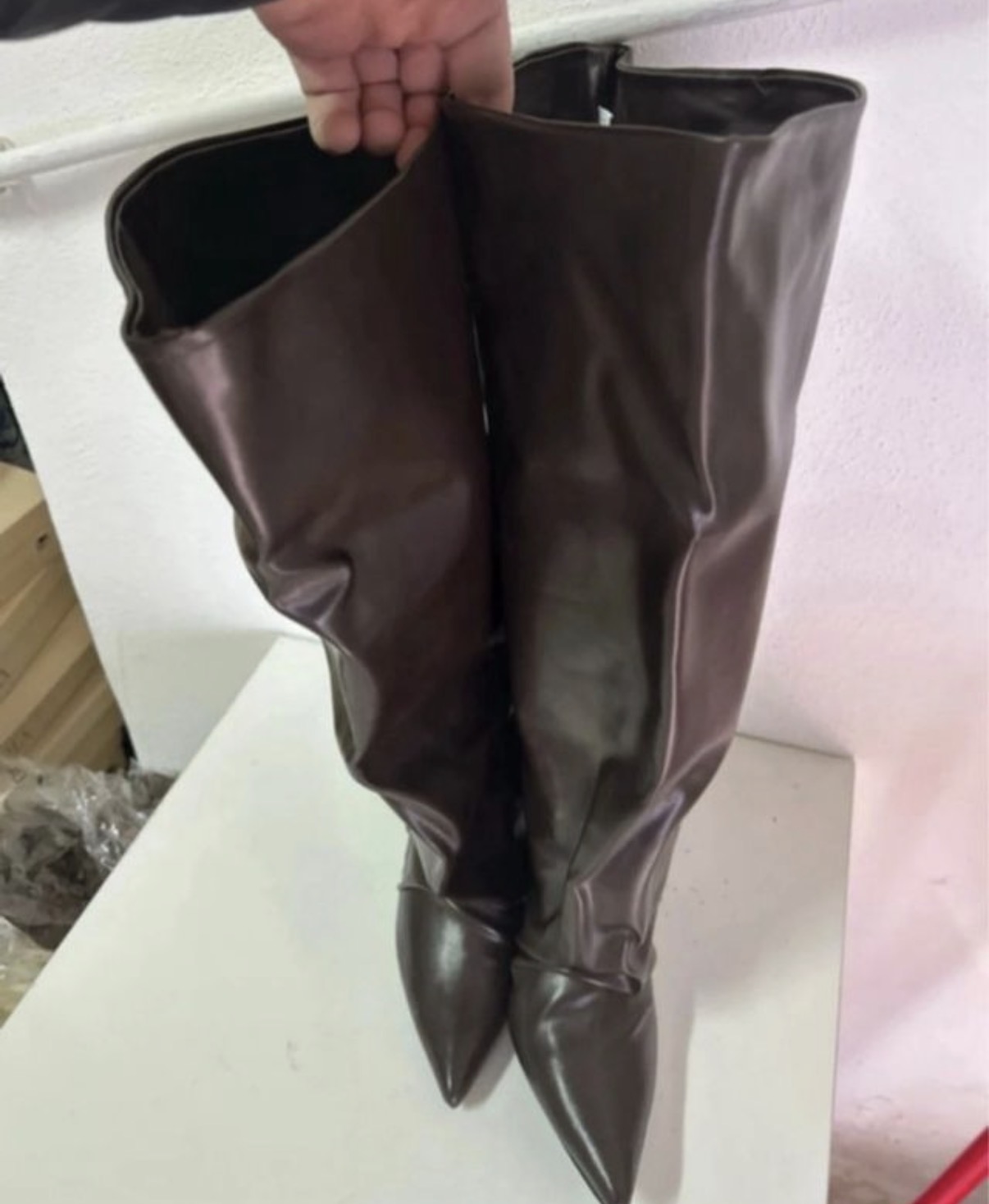 Stivali donna marrone gambale largo tg 39 nuovo 3