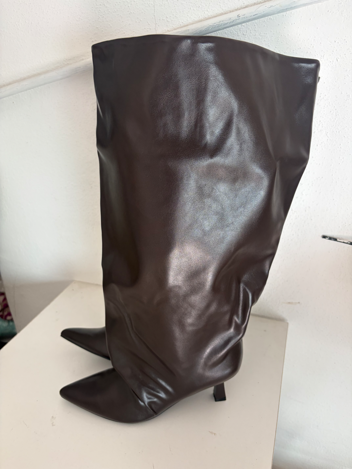 Stivali donna marrone gambale largo tg 37 nuovo 1