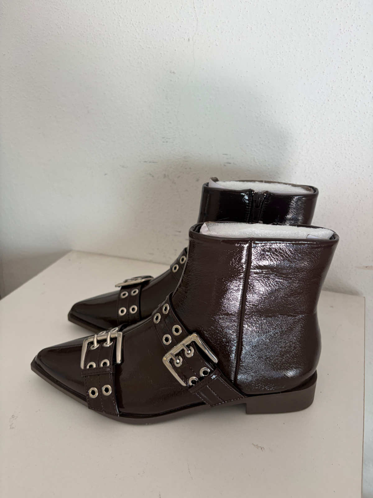 Stivaletti donna marrone con fibbia tg 37 nuovo 1