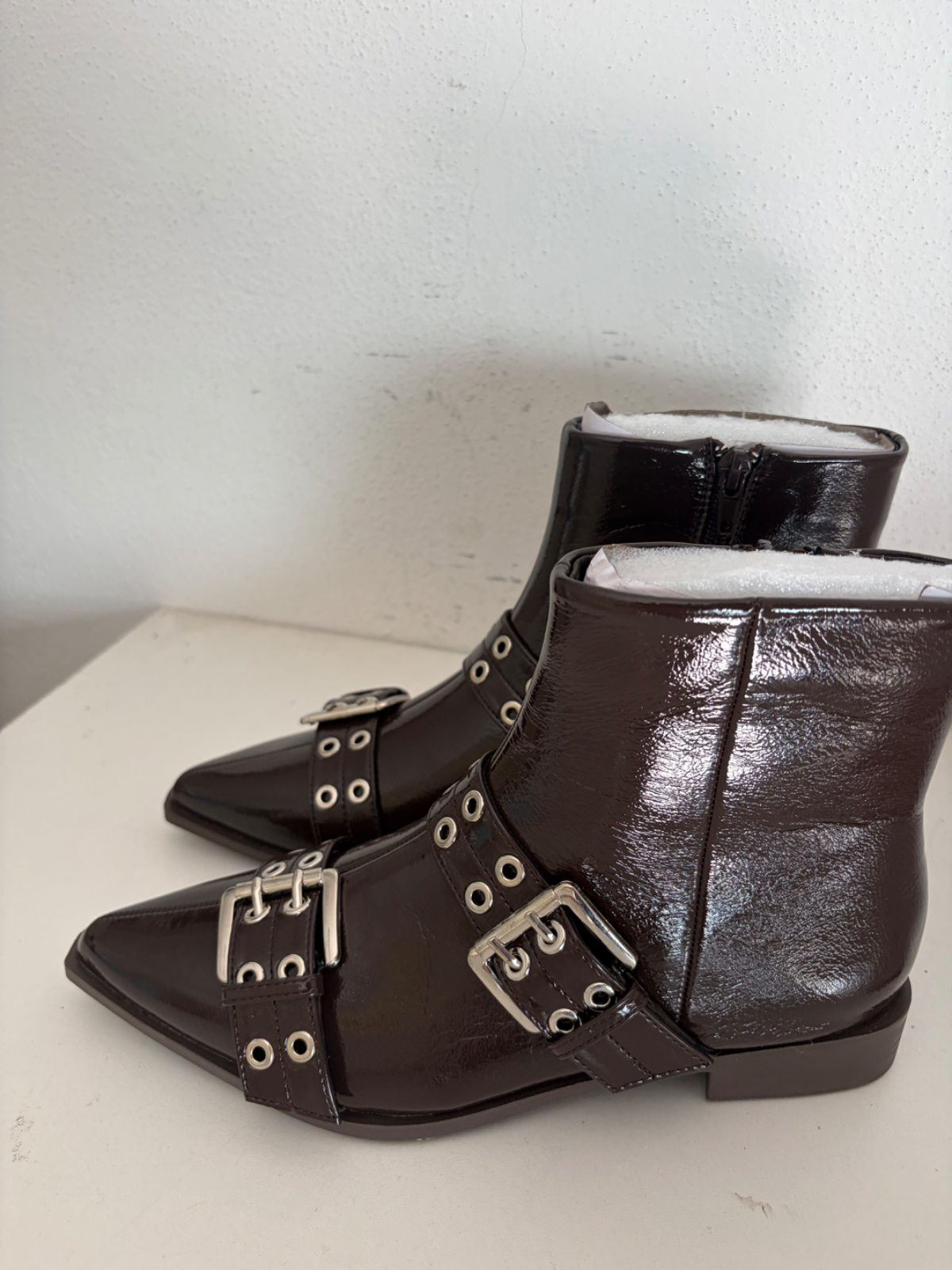 Stivaletti donna marrone con fibbia tg 37 nuovo 2
