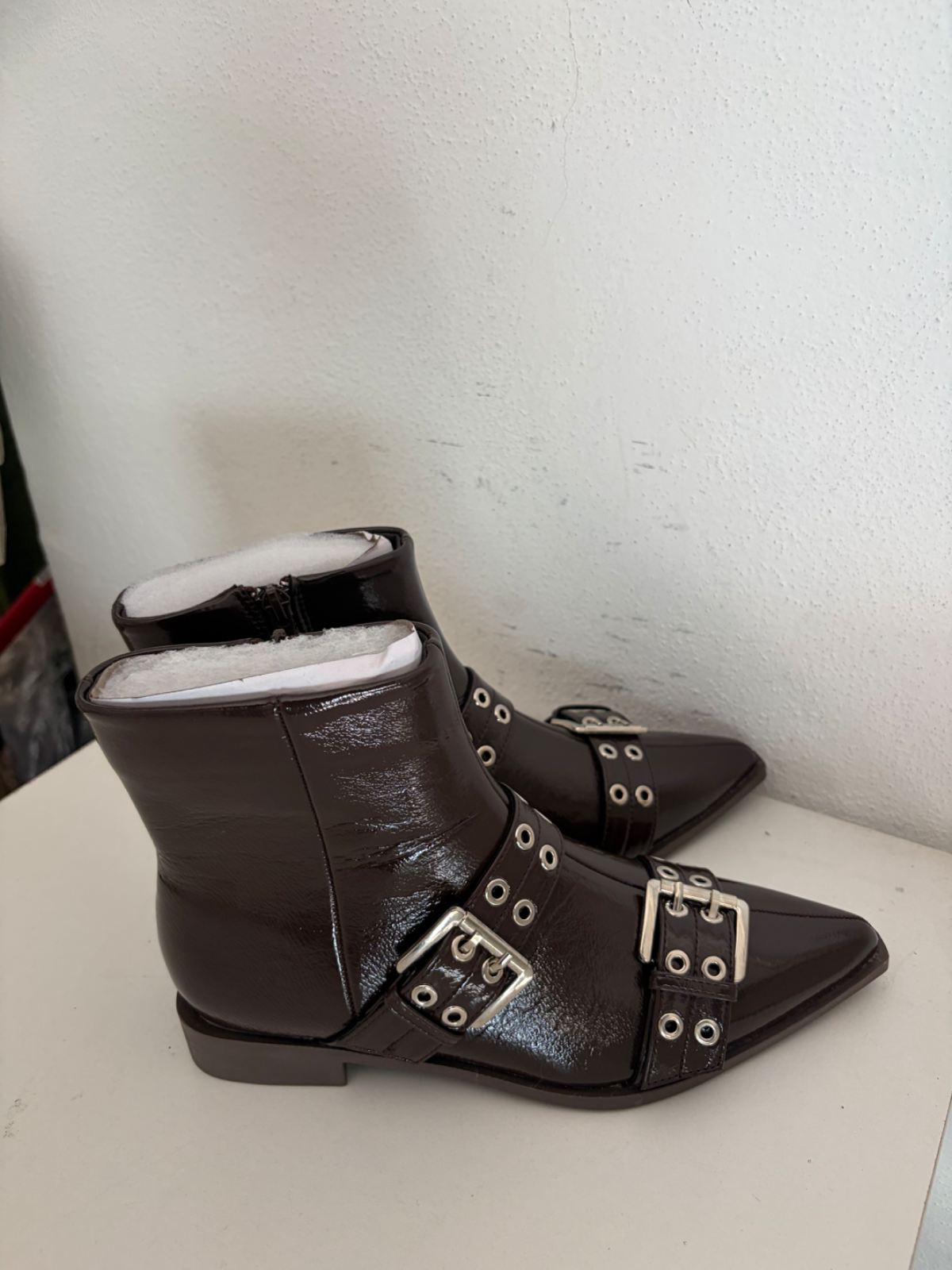 Stivaletti donna marrone con fibbia tg 37 nuovo 4