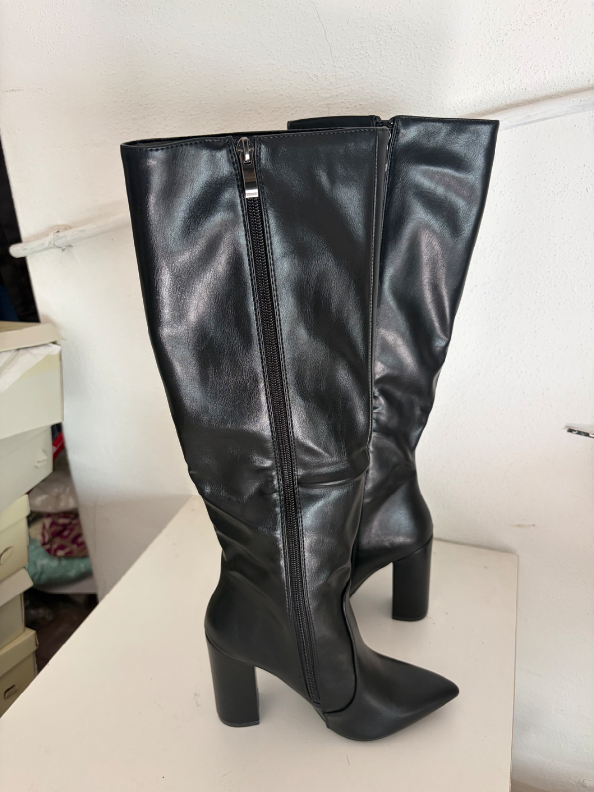 Stivali donna Nero tg 37 con zip nuovo 2