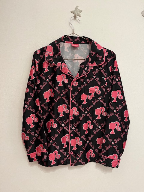 Barbie pink fekete fényes pizsama felső 3