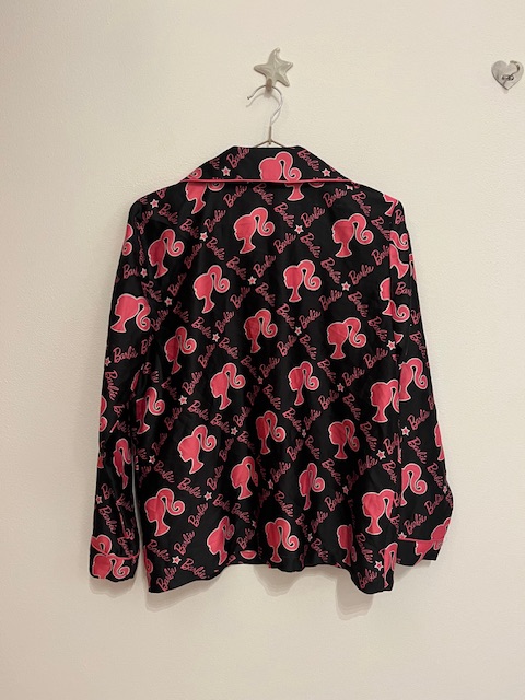 Barbie pink fekete fényes pizsama felső 4