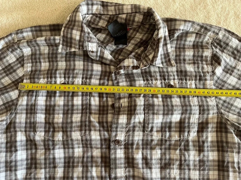 The North Face Men’s Short Sleeve Plaid Button Down Shirt Brown Gray White 3