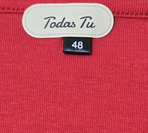 Camiseta manga larga roja plisada talla 48 4