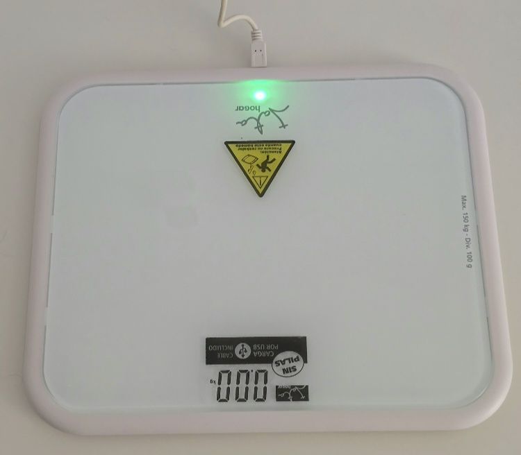Báscula Digital Recargable USB Jata Hogar Hasta 150 kg 3