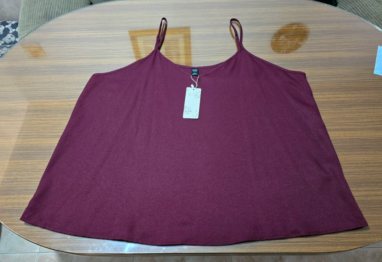 Top burdeos tirantes regulables talla 5XL 2
