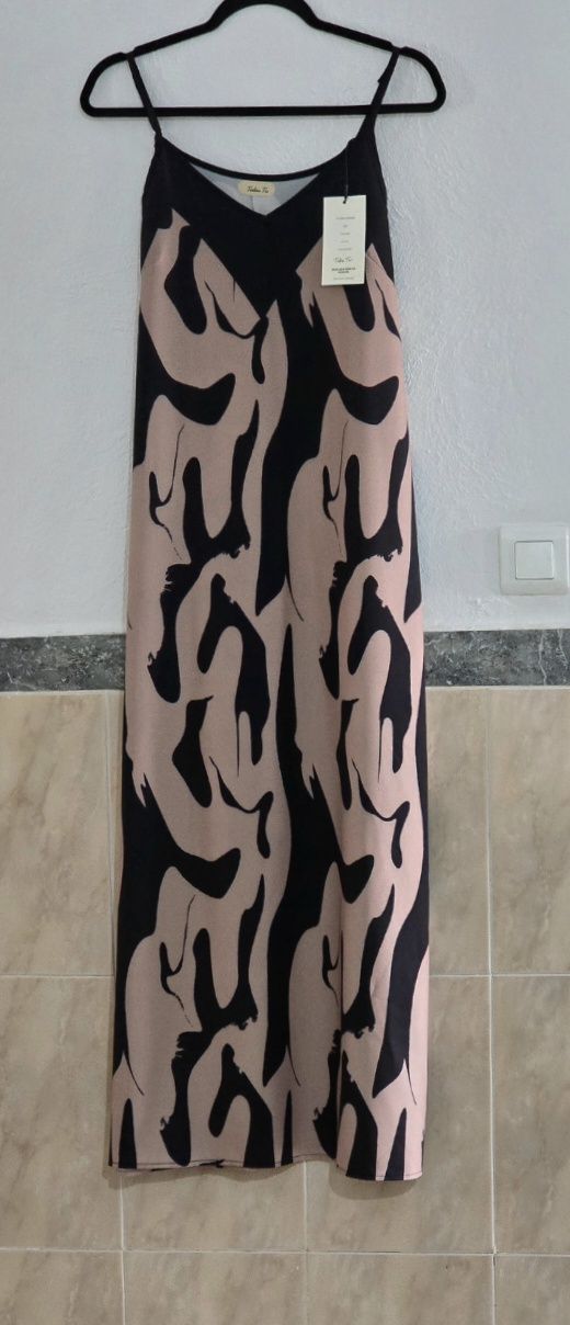 Vestido Largo Y2K Estampado Abstracto Talla M 1