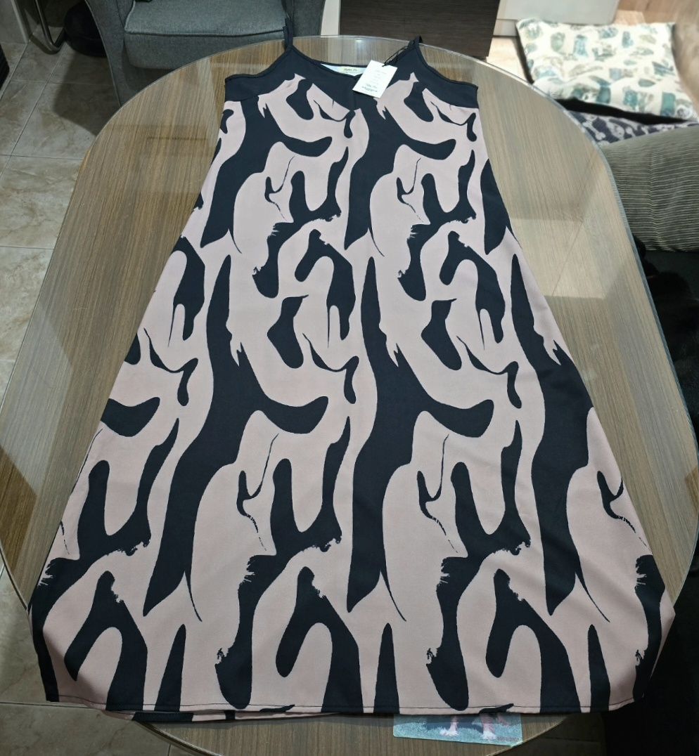 Vestido Largo Y2K Estampado Abstracto Talla M 2