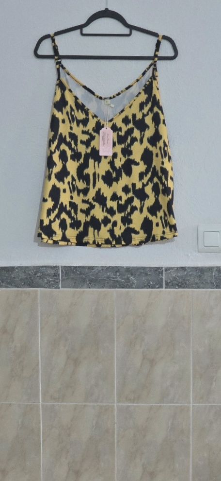 Top tirantes amarillo mostaza/Negro T.XXL 1