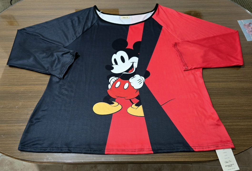 Camiseta Mickey Mouse negro y rojo manga larga Talla 52 2