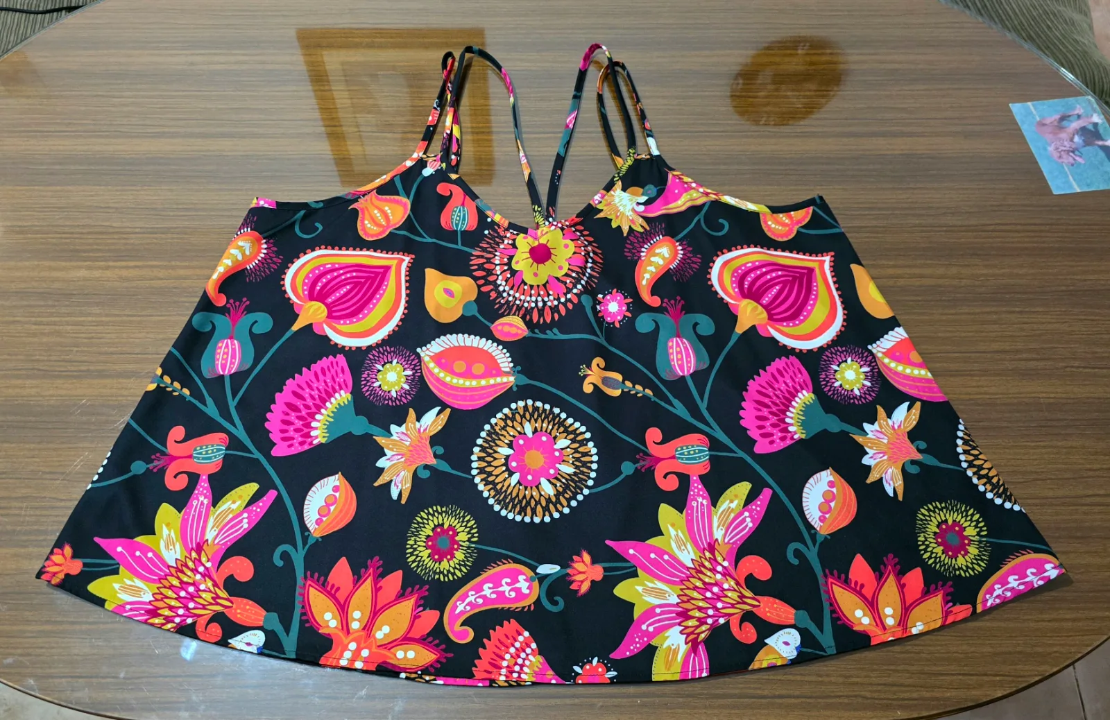 Top tirantes boho estampado tropical 2