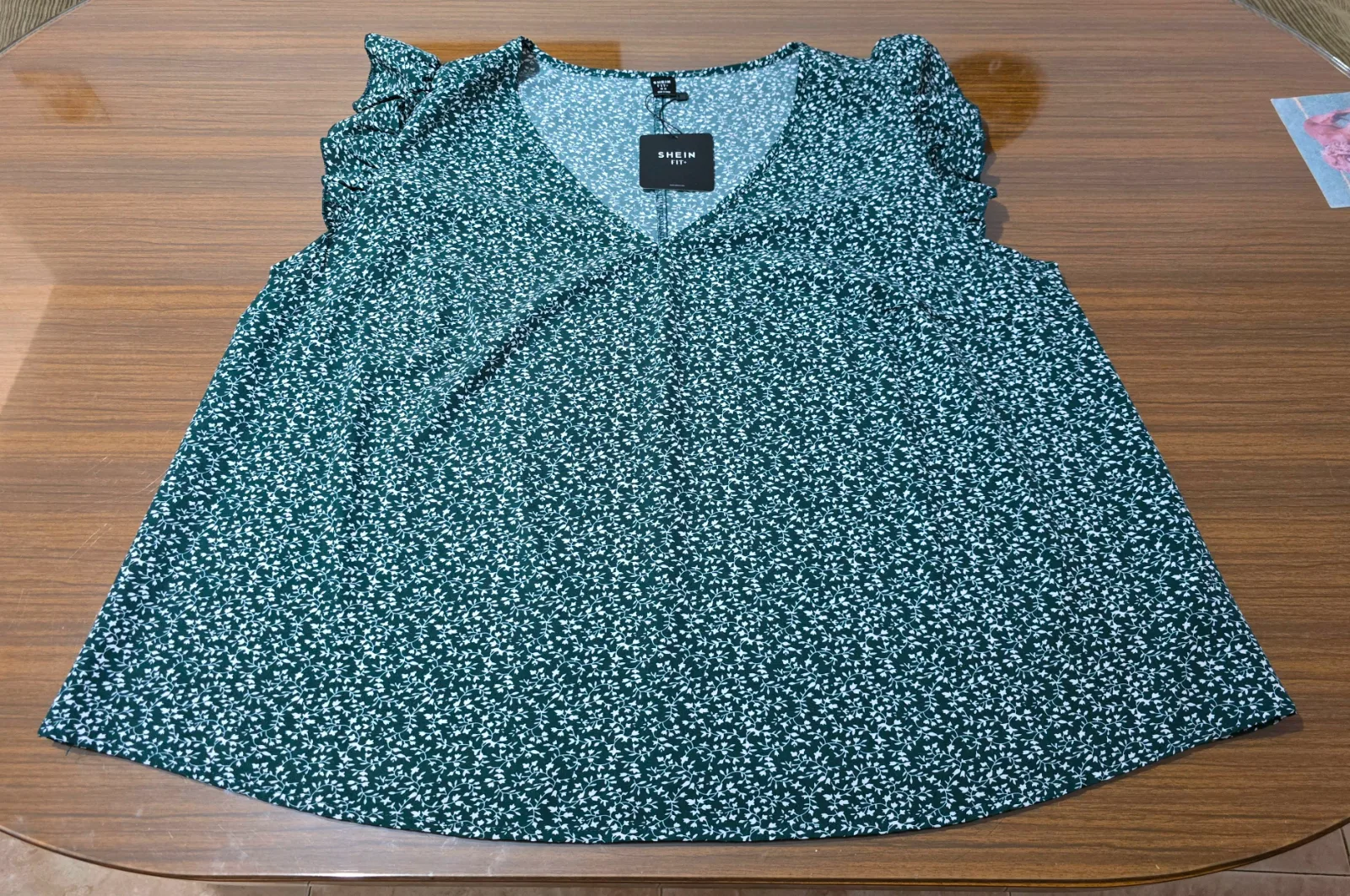 Blusa verde oscuro floral Talla US 22 2