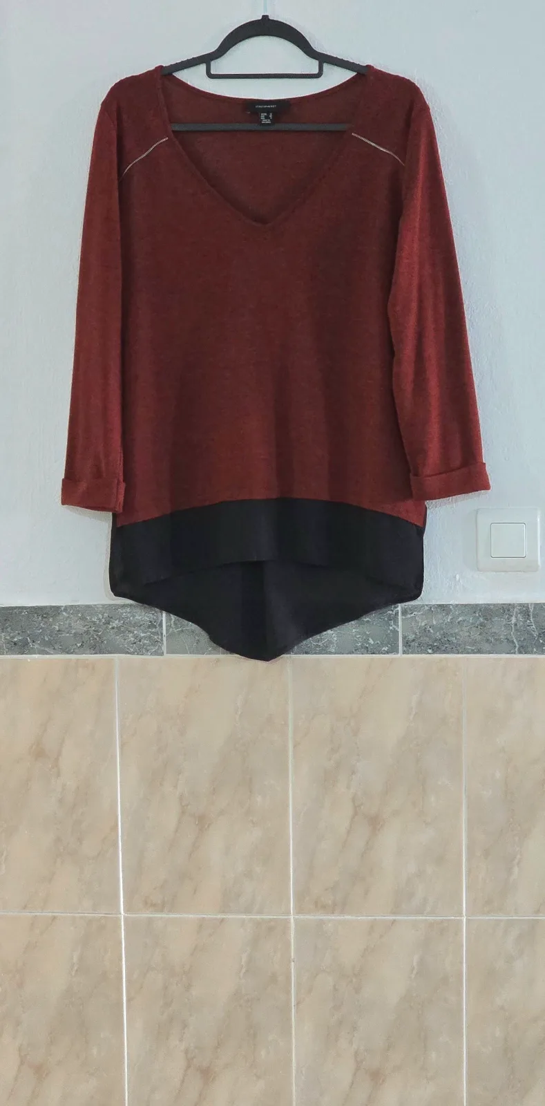 Jersey fino burdeos y negro Atmosphere Talla 40 1