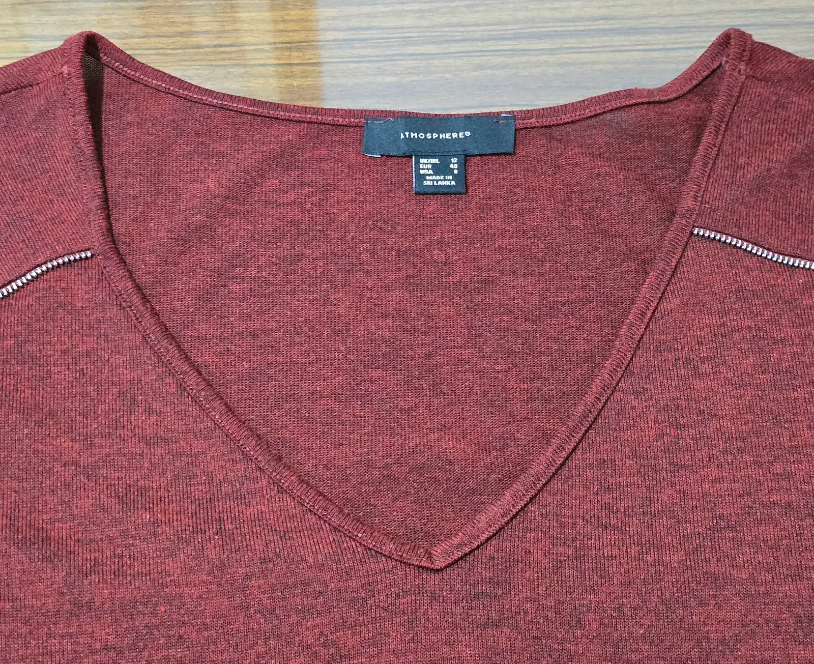 Jersey fino burdeos y negro Atmosphere Talla 40 4