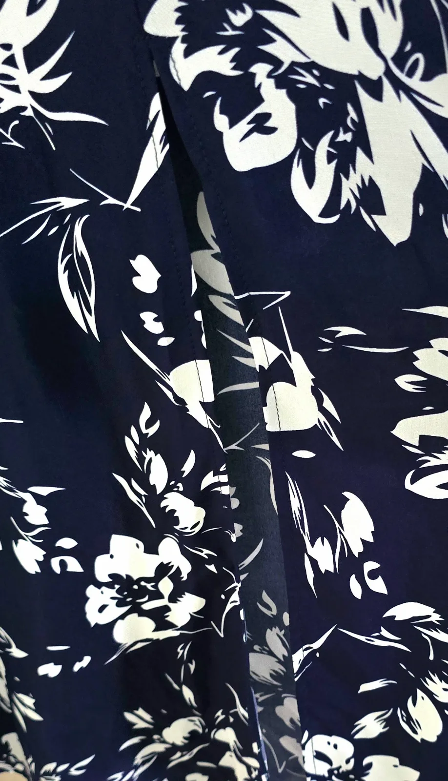 Vestido Talla S Largo Floral Azul Marino/Blanco 3