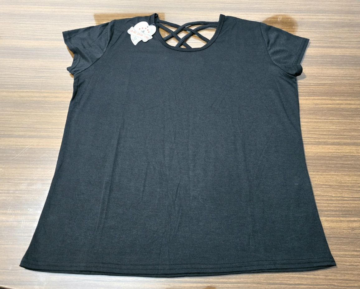 Camiseta Talla 2XL/3XL negra tiras cruzadas 2