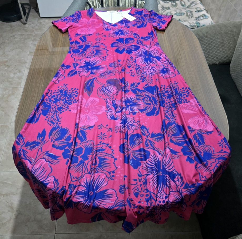 Vestido largo floral Boho Y2K XXL 2