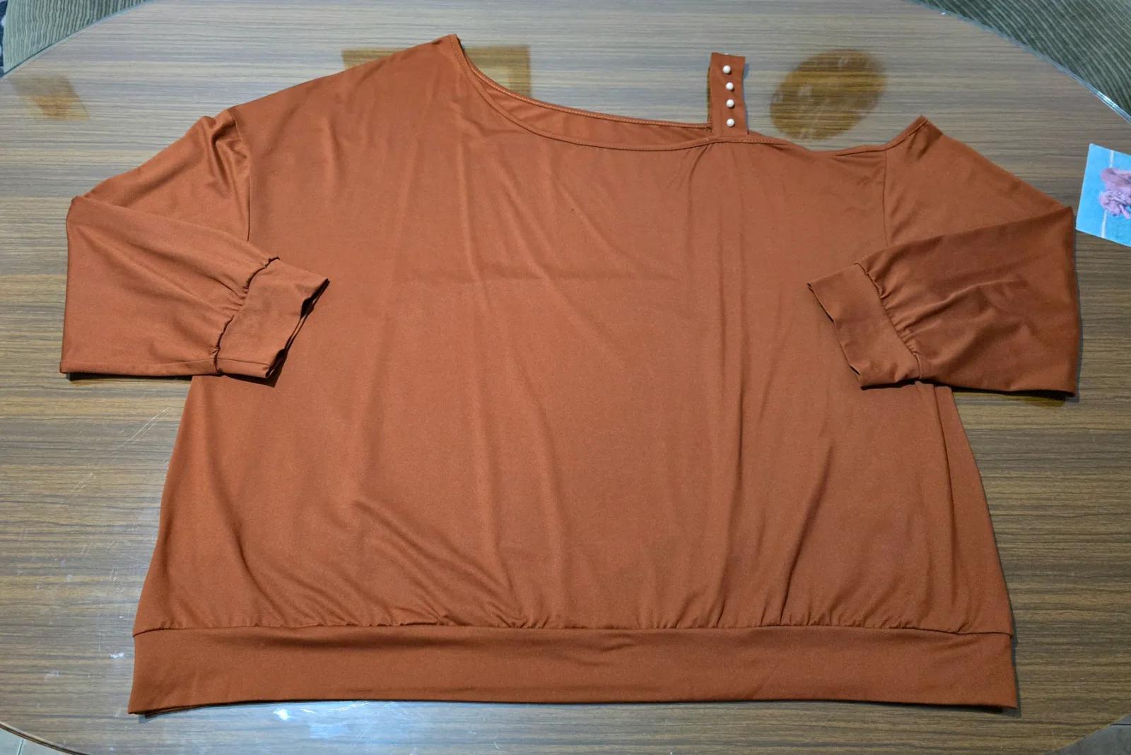 Sudadera adorno perlas marrón/caldera 2