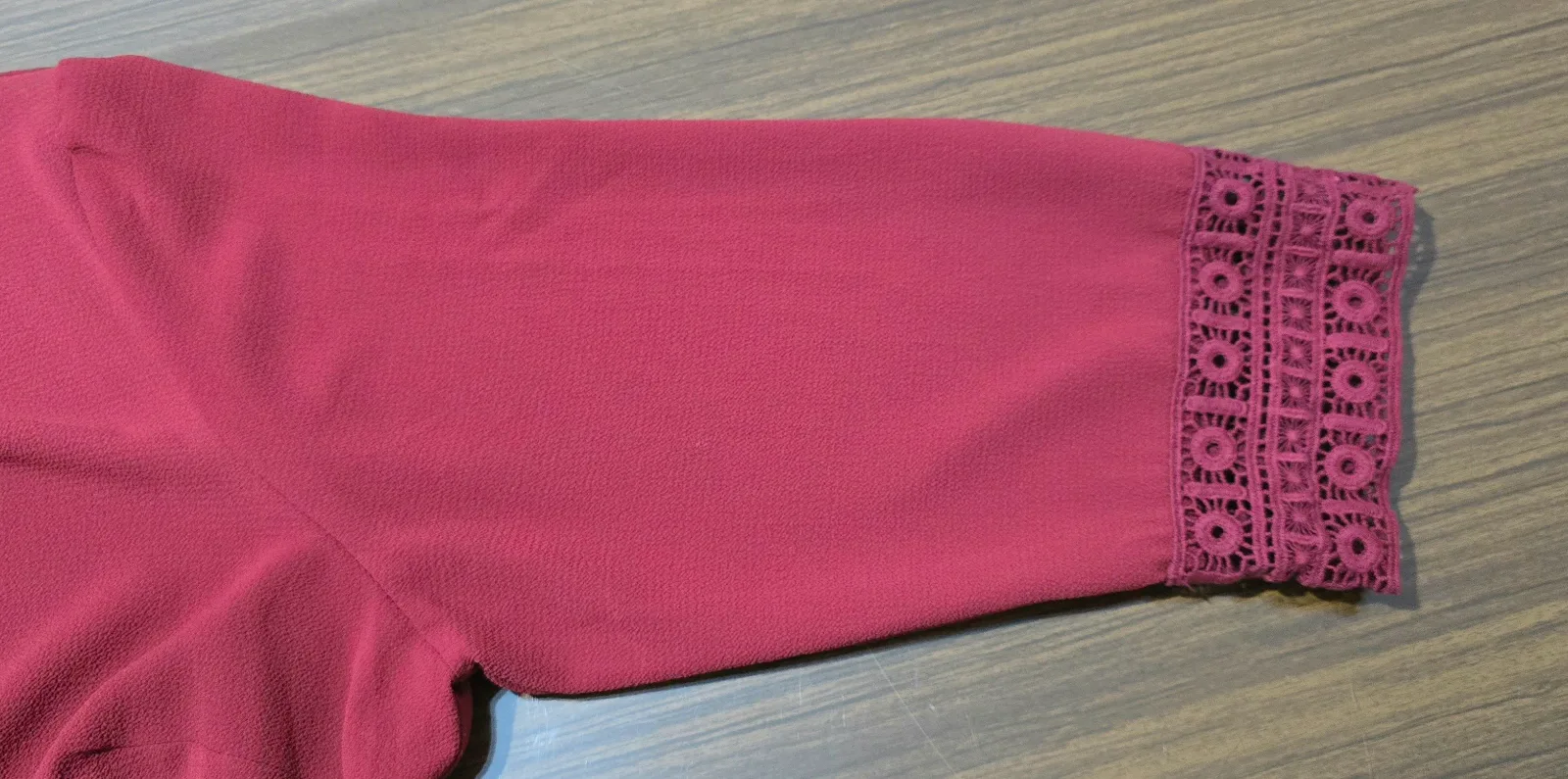 Blusa burdeos-teja vintage Talla 48 encaje 3