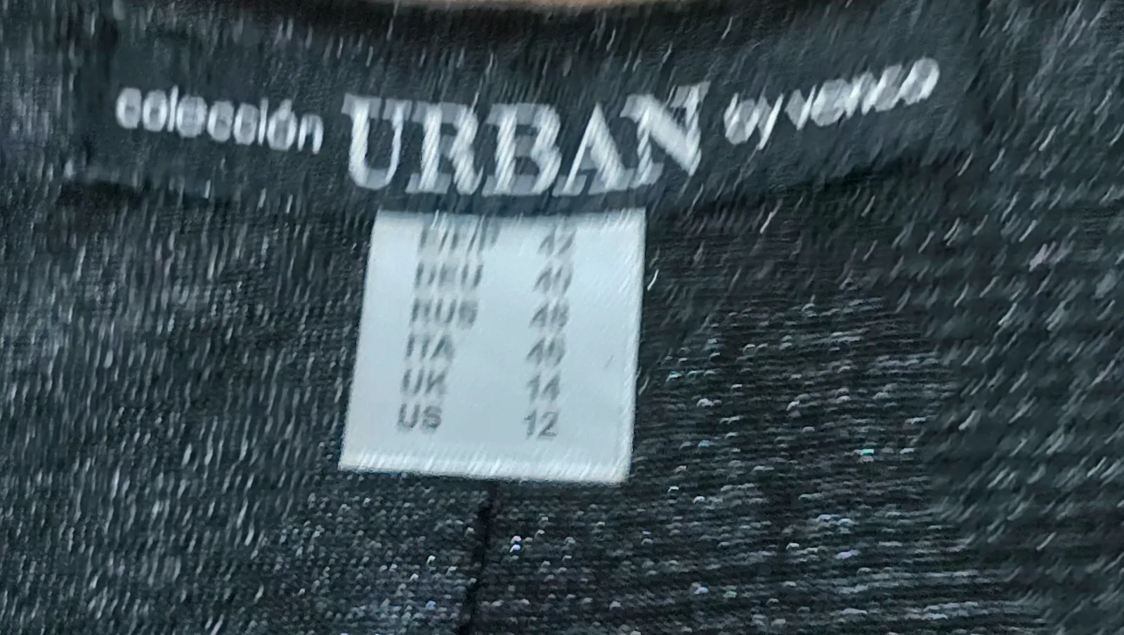 Vestido Talla 42 negro y gris estampado 4