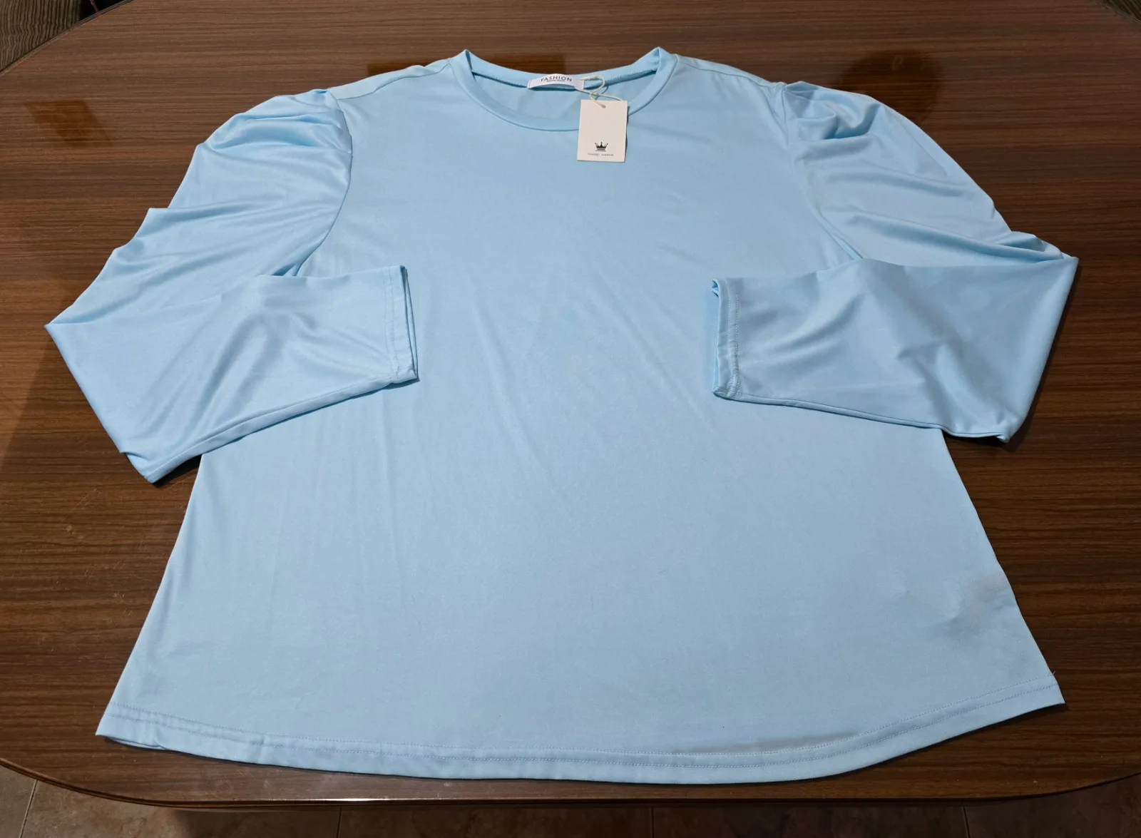 Camiseta celeste de manga larga talla 50 2