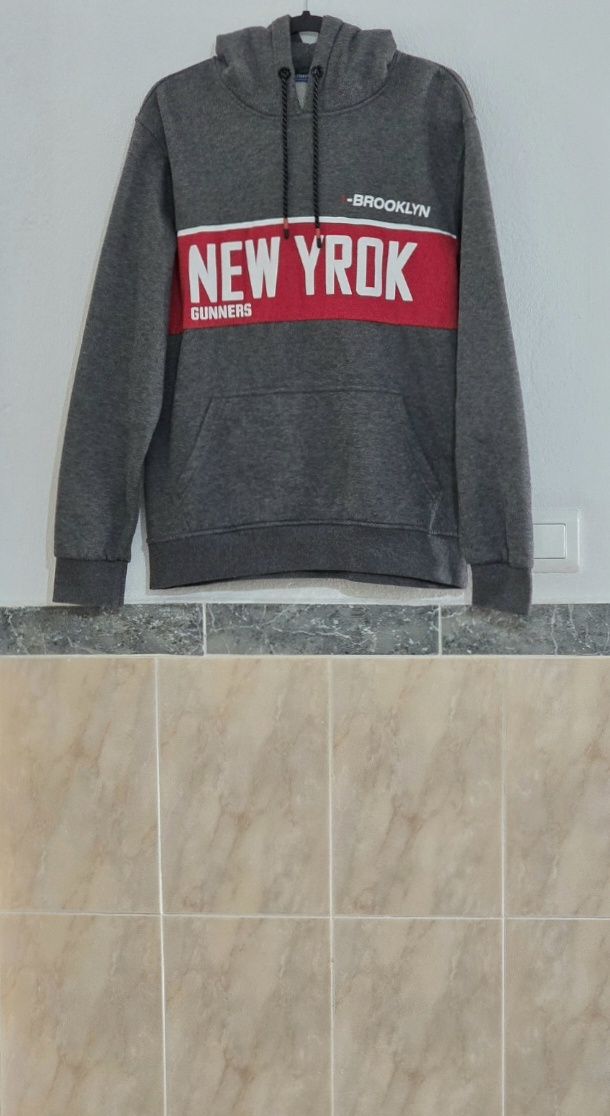 Sudadera con capucha estilo vintage Y2K gris XL 1