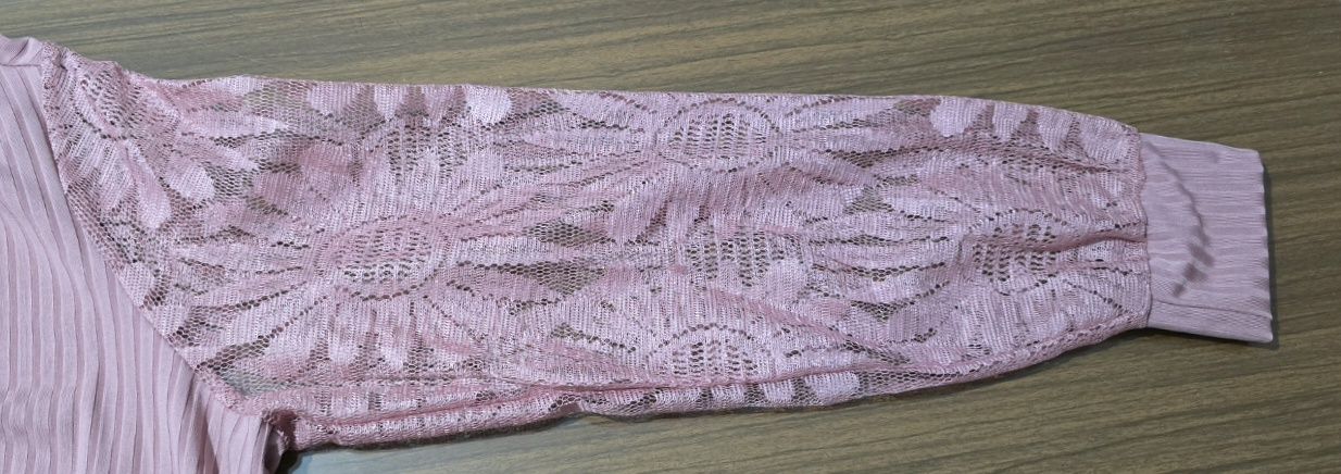 Camiseta rosa Talla 46 manga larga encaje 4