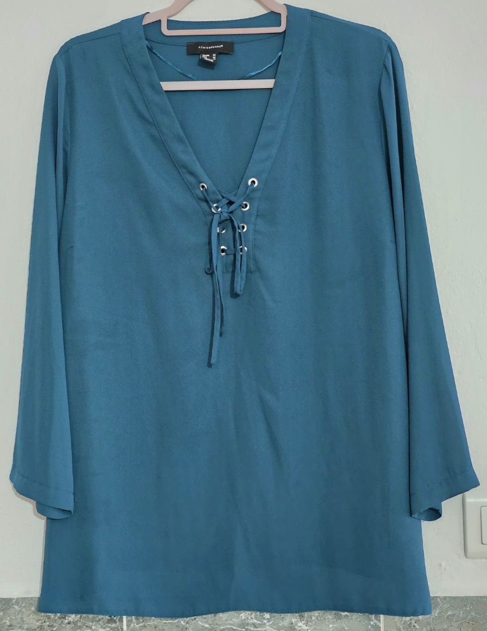Blusa de media manga azul petróleo talla 48 3