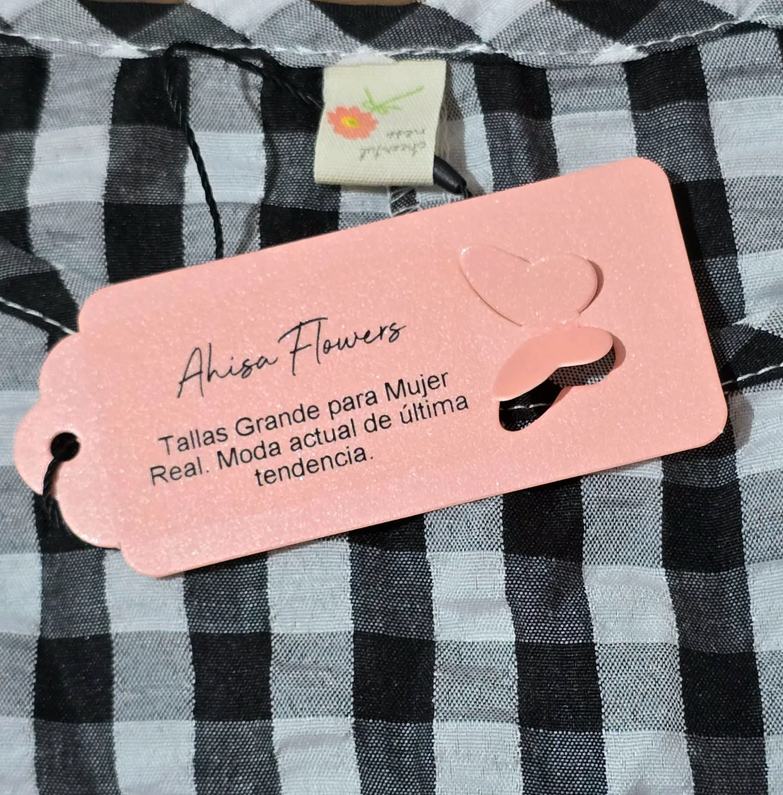 Blusa de cuadros Vichy con volantes – Talla 50 4